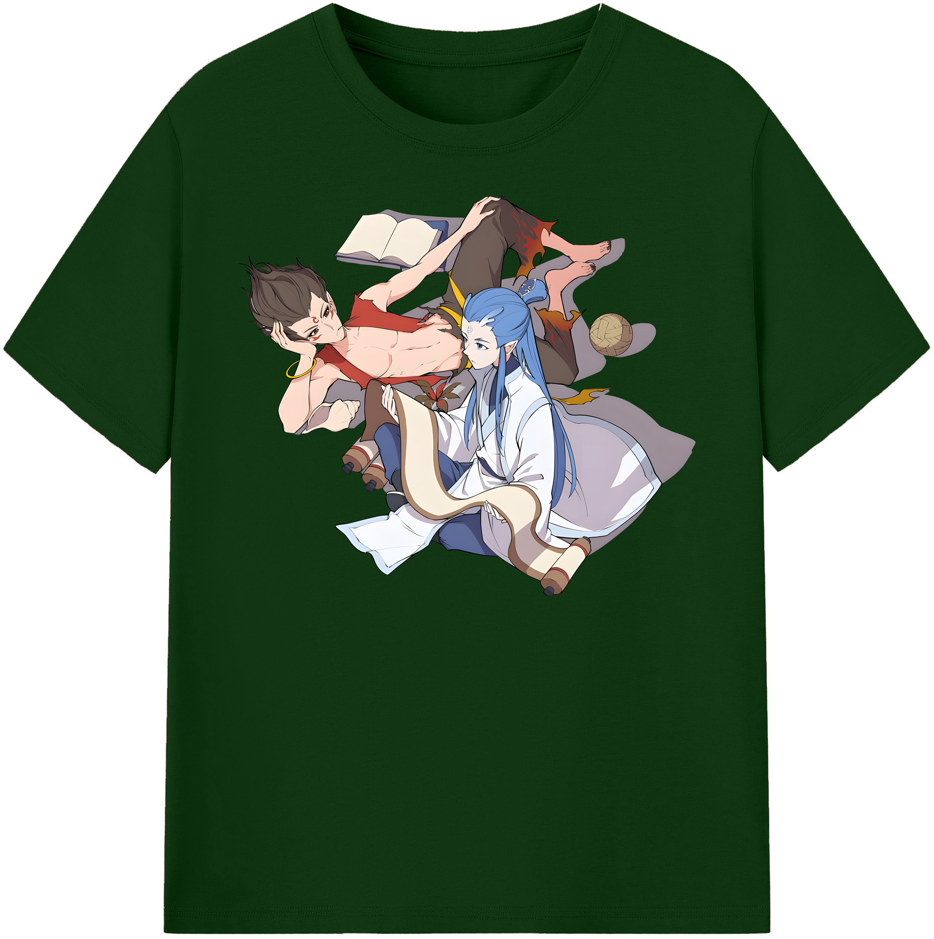 （画像用） Ne Zha 2 ナタ 魔童の大暴れ 綿100％半袖Tシャツ（フロントプリント）